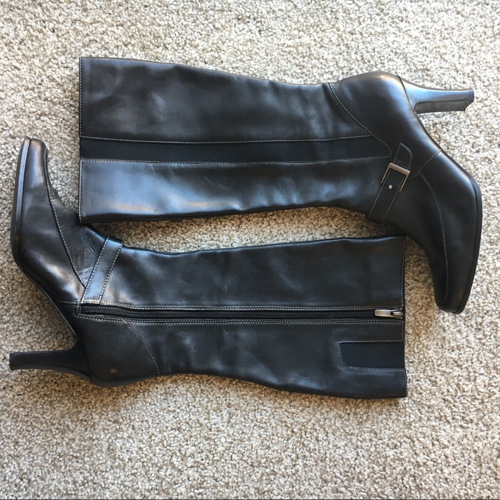 Black leather boots